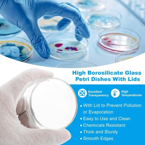 Apex Labs® High Borosilicate Glass Petri Dishes 90MM - Image 3