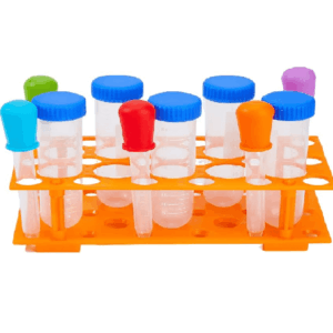 Laboratory Centrifuge Tube Rack 15mL and 50mL Capacity, Orange, Detachable Design