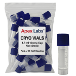 1.8 ml Cryo Vials with Screw Cap (Non-Sterile, Pack of 25, Self-Standing)