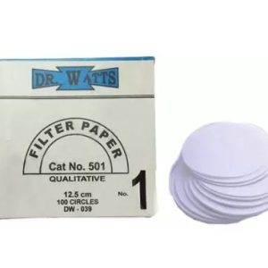 Dr. Watt Filter Paper, 12.5 Cm Round, Pack of 100, Superior Quality for Industry, Laboratory, School