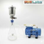 filteration assembly unit , ss top filter holder , borosilicate glass flask 1 ltrs with oil free vacuum pump