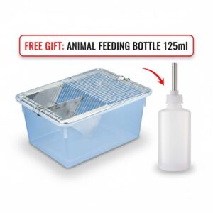 Laboratory Cage, Animal Housing, Mice Cage, Rat Enclosure, Polypropylene Animal Cage, Scientific Lab Supplies, Rodent Breeding Cage, 430x270x150mm Cage, Lab Equipment, Hamster Cage, Veterinary Supplies