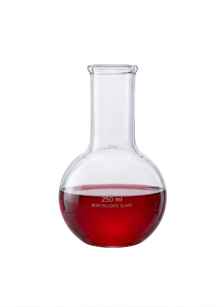 round bottom flask with flat base 250ml filled - APEX LABS round bottom flask with flat base 250ml