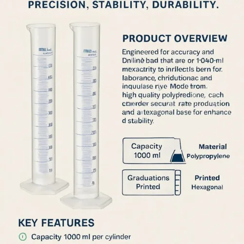 1000ml Laboratory Measuring Cylinder – Premium PP Material (Pack of 2)