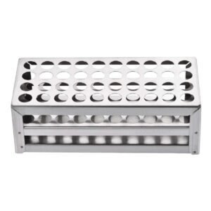 Heavy-Duty 48-Well Stainless Steel Test Tube Rack | 13mm Hole Diameter | High-Capacity Lab Grade Holder