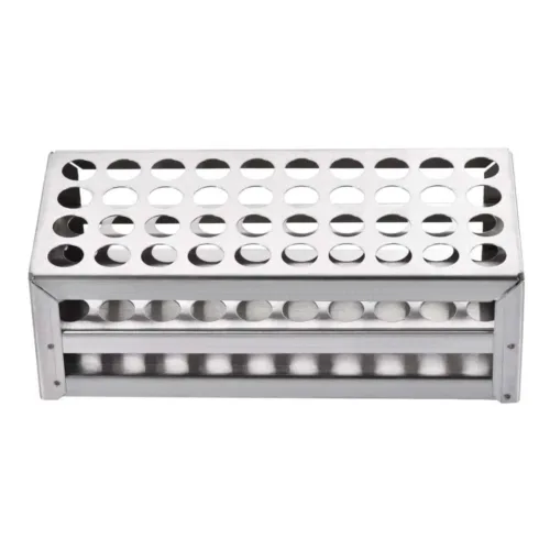 Heavy-Duty 48-Well Stainless Steel Test Tube Rack 13mm