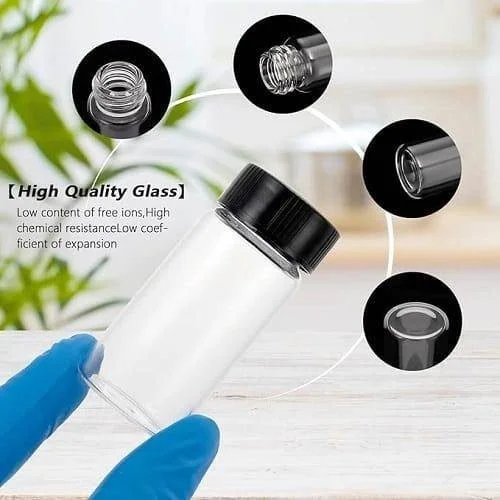 51lzgXsmVjL.jpg 50ml Flat Bottom Culture Tube – Glass Screw Cap