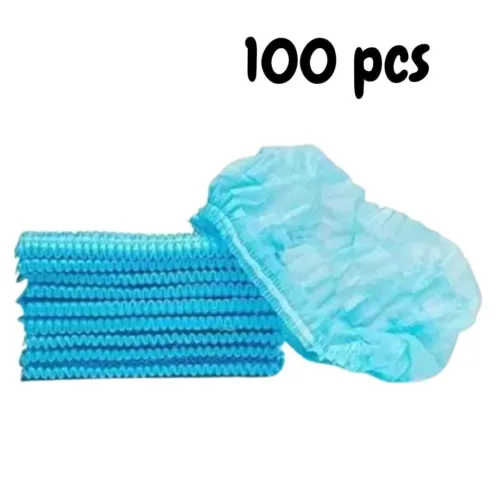 100 Pcs Blue Disposable Bouffant Caps | Hair Nets