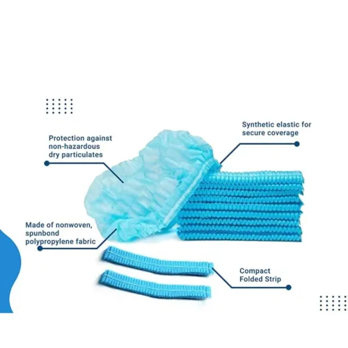 100 Pcs Blue Disposable Bouffant Caps | Hair Nets