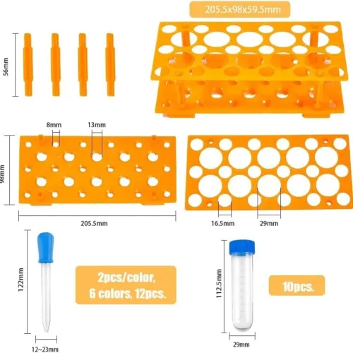 Laboratory Centrifuge Tube Rack 10mL/15mL & 50mL Capacity, Orange, Detachable Design Laboratory Centrifuge Tube Rack 10mL/15mL & 50mL Capacity, Orange, Detachable Design