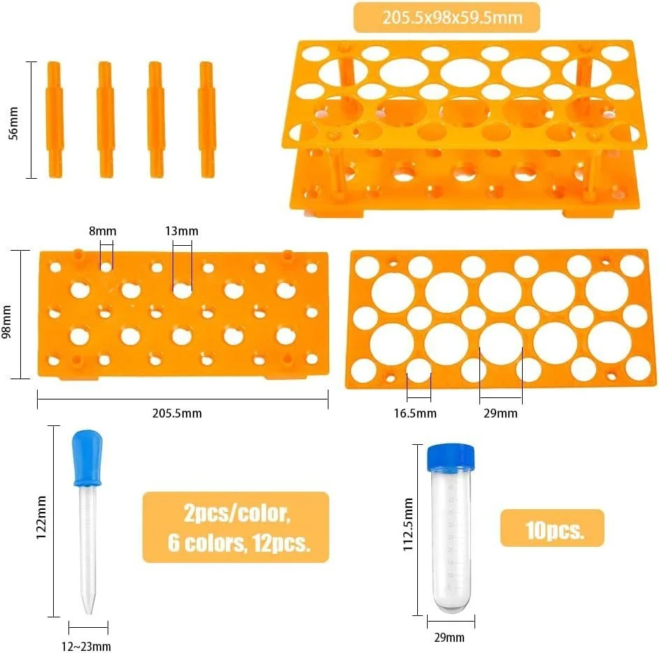 61PnSxhp8uL._AC_SL1001_.jpg Laboratory Centrifuge Tube Rack 10mL/15mL & 50mL Capacity, Orange, Detachable Design