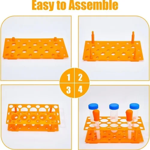 Laboratory Centrifuge Tube Rack 10mL/15mL & 50mL Capacity, Orange, Detachable Design Laboratory Centrifuge Tube Rack 10mL/15mL & 50mL Capacity, Orange, Detachable Design