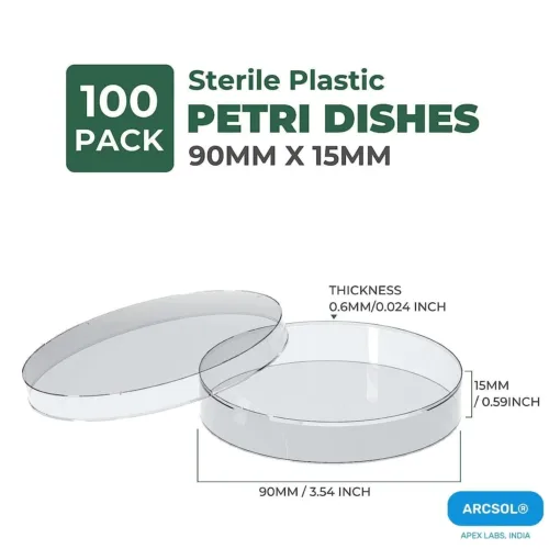 Sterile Plastic Petri Dishes 90mm 100 Pcs Sterile Plastic Petri Dishes 90mm 100 Pcs
