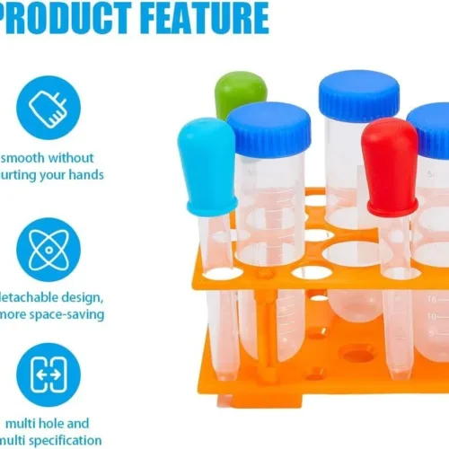 Laboratory Centrifuge Tube Rack 10mL/15mL & 50mL Capacity, Orange, Detachable Design Laboratory Centrifuge Tube Rack 10mL/15mL & 50mL Capacity, Orange, Detachable Design