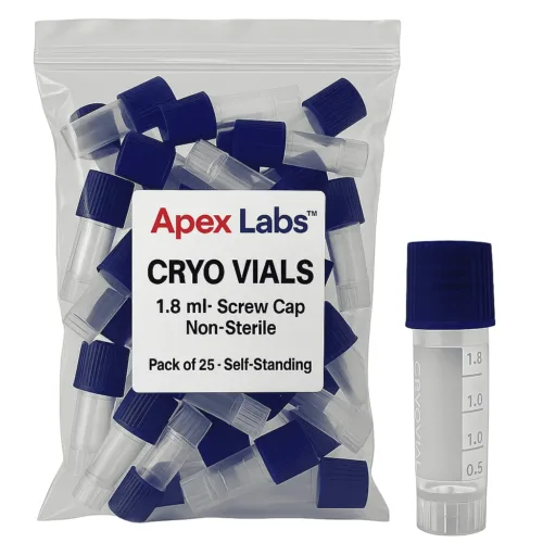 1.8ml Cryo Vials with Screw Cap | 25 Pack Blue Top