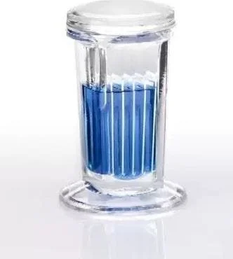 Soda Glass Coplin Jar – 5 Slide Staining Container with Cover