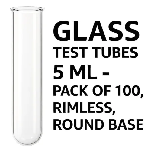 Glass Test Tube 5mL – Pack of 100 (5ml Capacity)