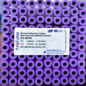 K3 EDTA Tubes Non Vacuum Type 2 ML Pack of 100