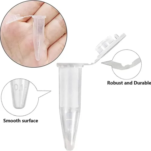 Microcentrifuge Tubes 1.5mL– Graduated Conical Bottom, Leak-Proof Snap Cap, Autoclavable (Pack of 500)