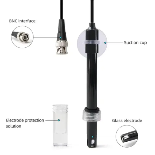 Break-Resistant pH Electrode Probe with BNC Connector