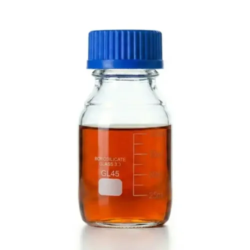 Glass Reagent Bottle 100mL  - GL45 Screw Cap, Autoclavable Borosilicate
