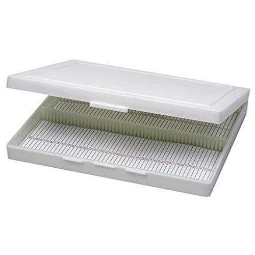 100-Slide Microscope Slide Storage Box | Numbered Slots