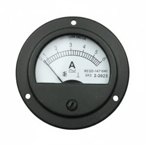 0-6A DC Ammeter, Round Black Metal Housing, 79x40mm | High-Precision Measurement for Power Systems