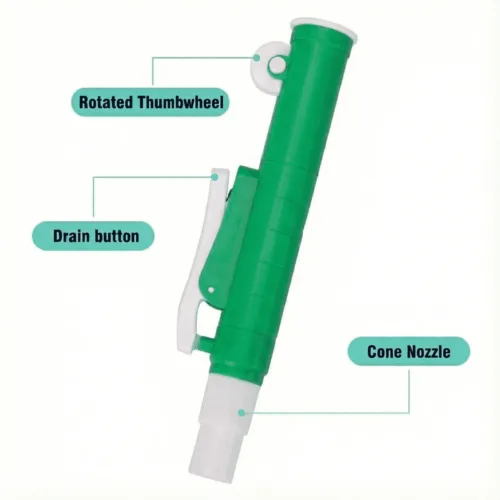 Premium 10ml Pipette Pump (Green) | Manual Pipette Filler with Rapid Release Lever