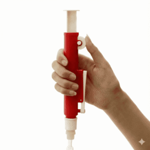 Premium 25ml Pipette Pump (Red) | Manual Pipette Filler with Rapid Release Lever