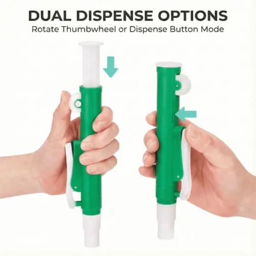 Premium 10ml Pipette Pump (Green) | Manual Pipette Filler with Rapid Release Lever