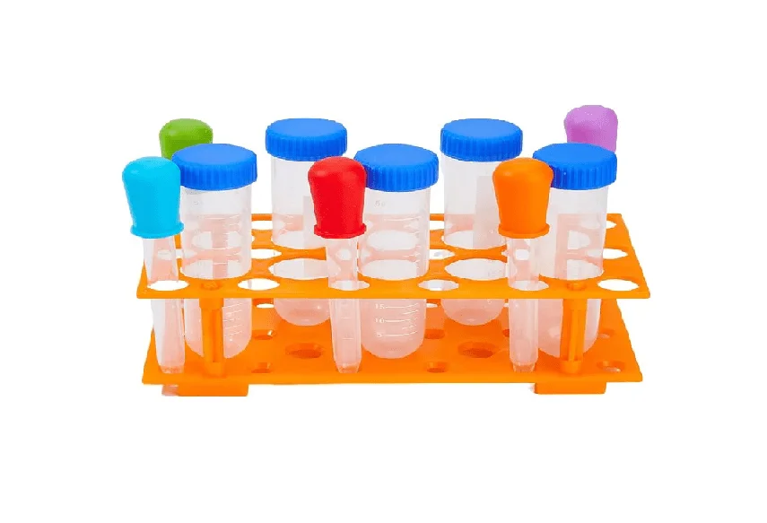 rack.png Laboratory Centrifuge Tube Rack 10mL/15mL & 50mL Capacity, Orange, Detachable Design